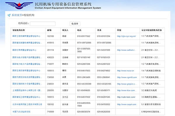 民航局認(rèn)證檢測(cè)機(jī)構(gòu)